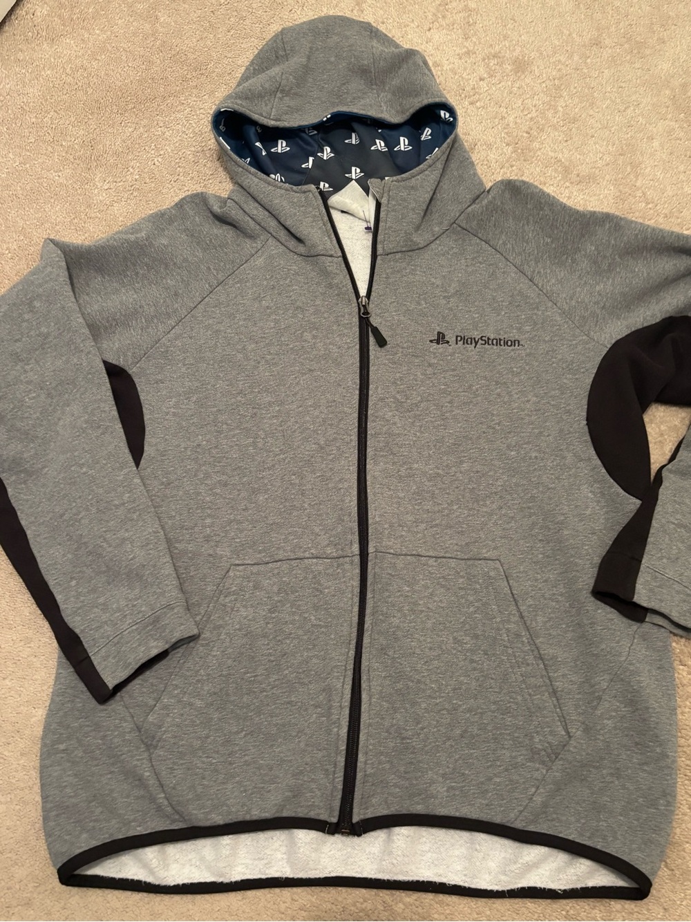 PlayStation Women’s Large Gray Full Zip Matrix Hoodie Logo Sweatshirt